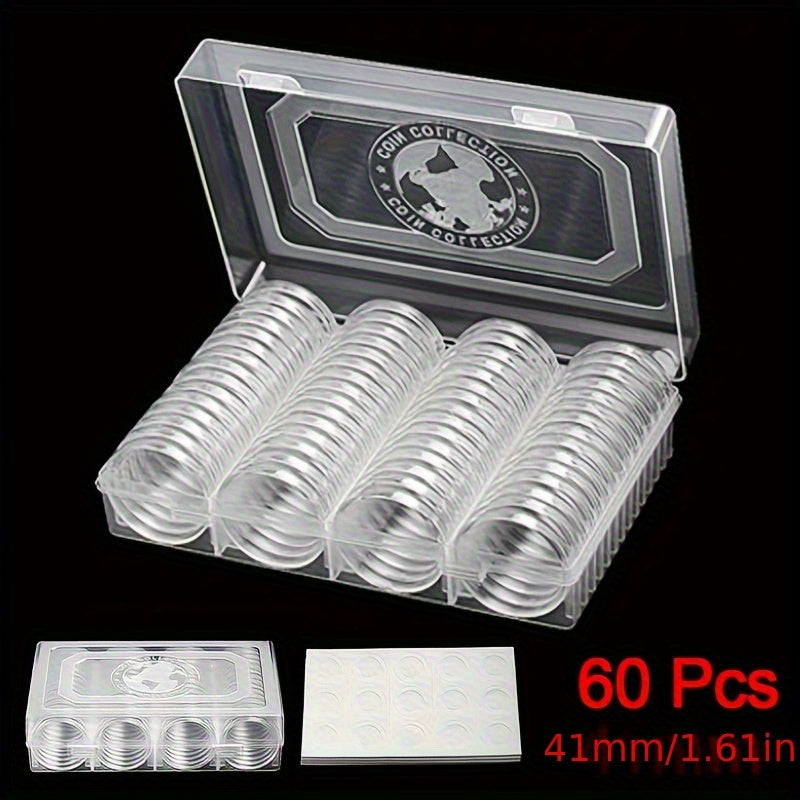 Coin Collecting Supplie with Plastic, Clear Plastic Capsule Holder Storage Box