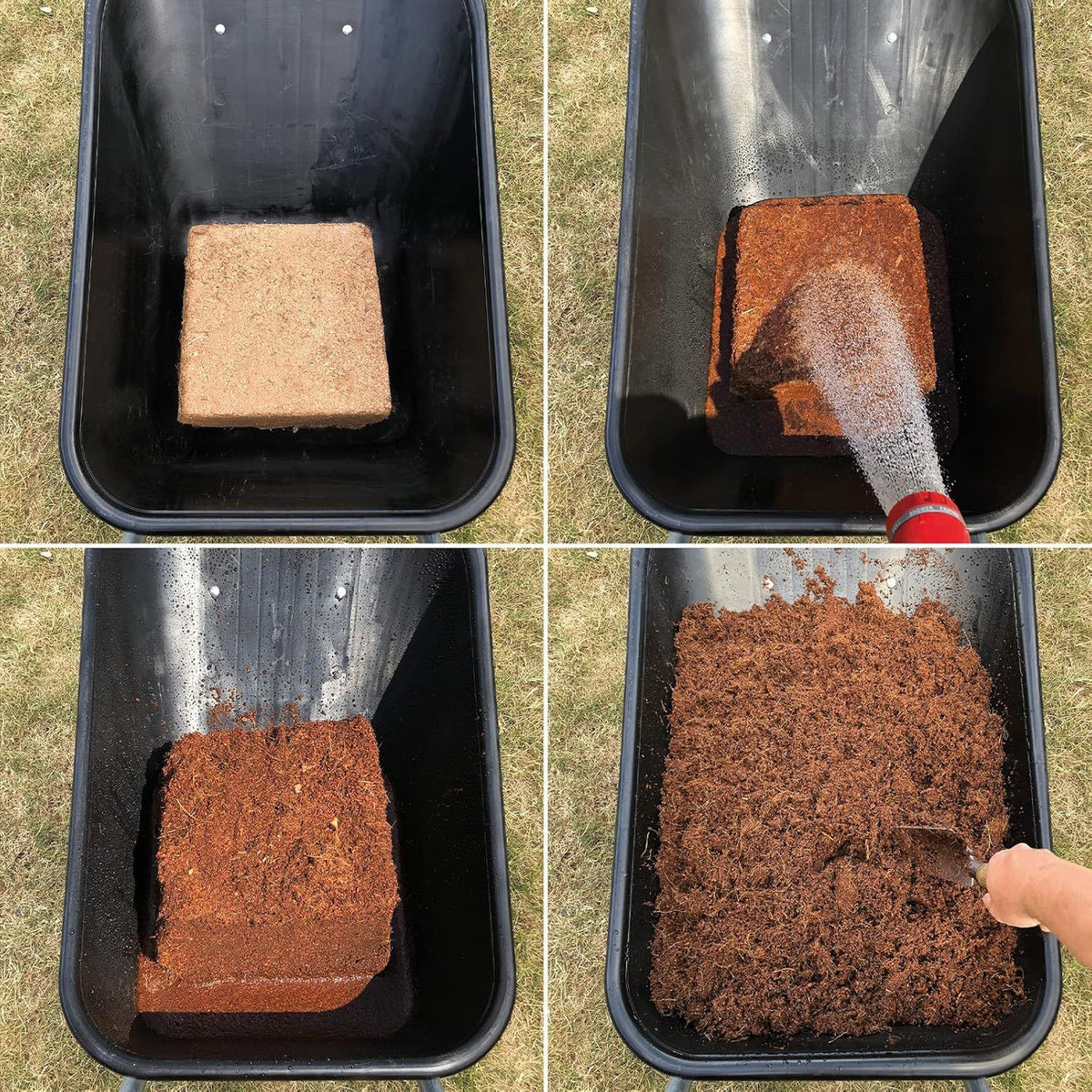 Compost & Growing Media with 1 Block, Coco Coir Block Expands to Natural