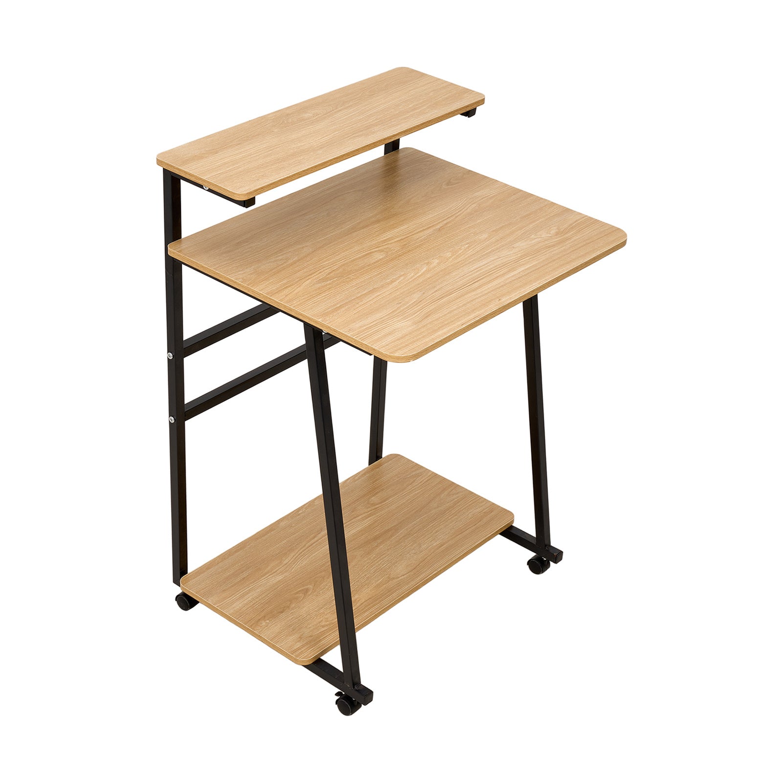 Computer Desk with Space-Saving, Easy Assembly, Wheels, Metal - product gallery image 8