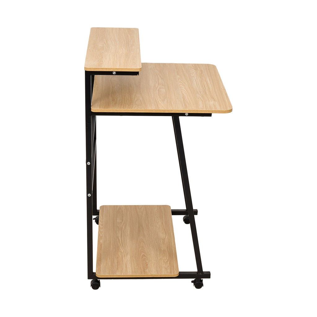 Computer Desk with Space-Saving, Easy Assembly, Wheels, Metal - product gallery image 9