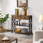 Console Table with Industrial Drawer Two Shelves for living rooms and bedrooms - product gallery image 2