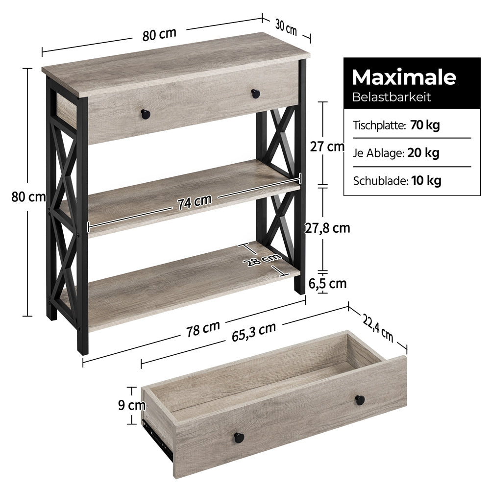 Console Table with Industrial Drawer Two Shelves for living rooms and bedrooms - product gallery image 9