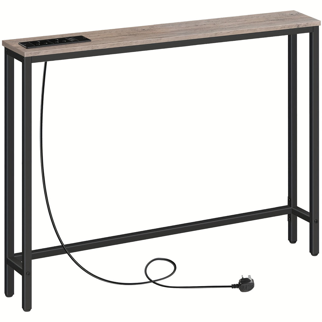 Console Table with Power Outlets USB Ports Slim Hallway - Grey option