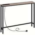 Console Table with Power Outlets USB Ports Slim Hallway - Grey option