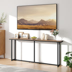 Console Table with Space-Saving, Easy Assembly, Metal - Rustic Brown option
