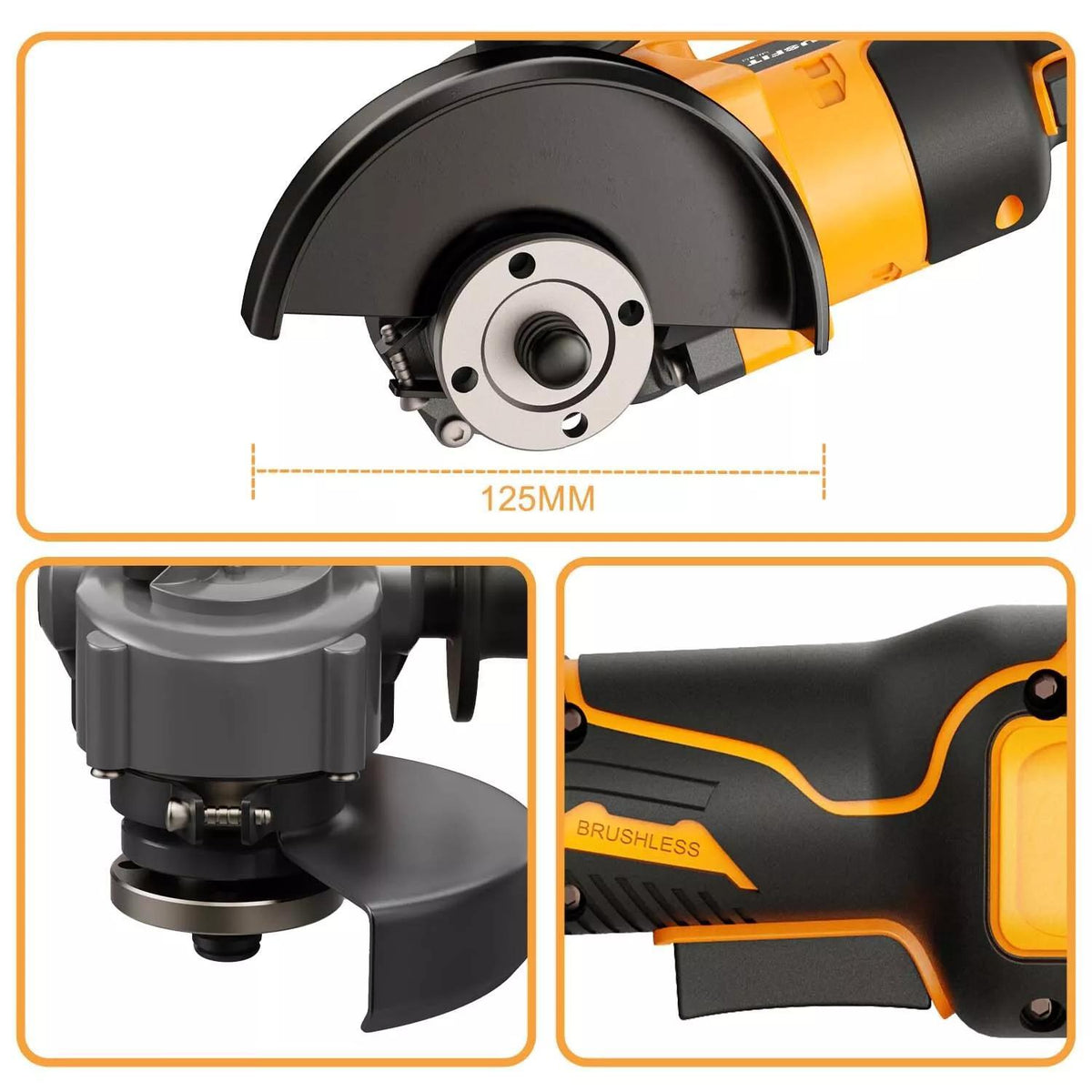 Cordless Angle Grinder for Makita battery with Wheels, 125mm - product gallery image 12