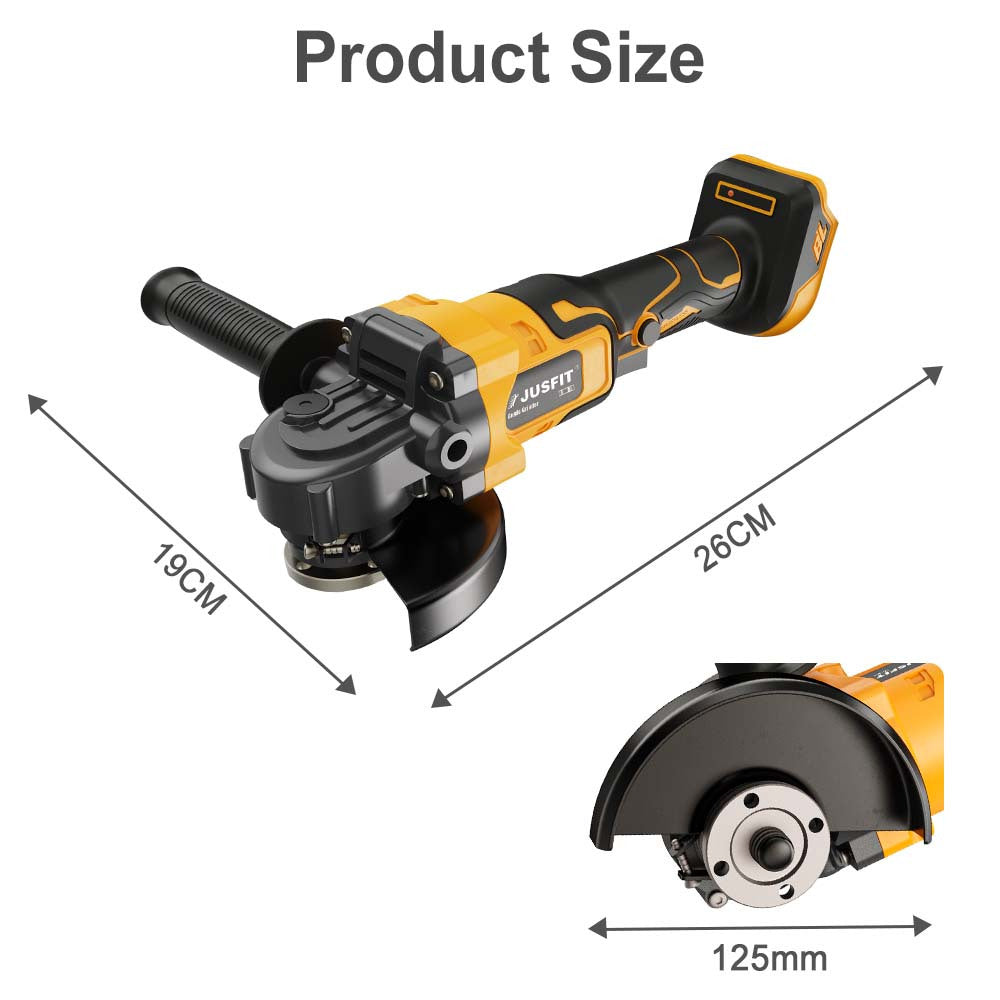 Cordless Angle Grinder for Makita battery with Wheels, 125mm - product gallery image 4