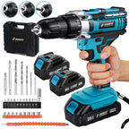 Cordless Drill with Non-Slip, Metal, Combi 3-in-1 Batteries 29-Piece Kit Hammer - product gallery image 11