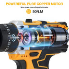 Cordless Drill with Non-Slip, Metal, Combi 3-in-1 Batteries 29-Piece Kit Hammer - product gallery image 12