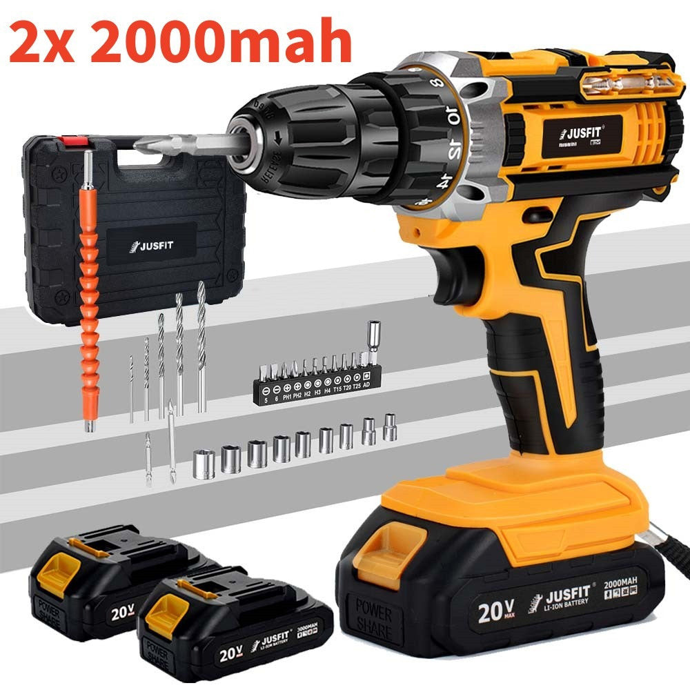 Cordless Drill with Non-Slip, Metal, Combi 3-in-1 Batteries 29-Piece Kit Hammer - product gallery image 2