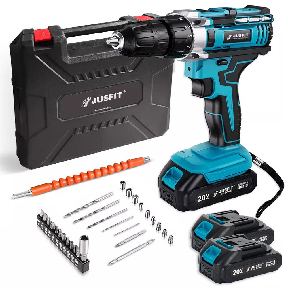 Cordless Drill with Non-Slip, Metal, Combi 3-in-1 Batteries 29-Piece Kit Hammer - product gallery image 8
