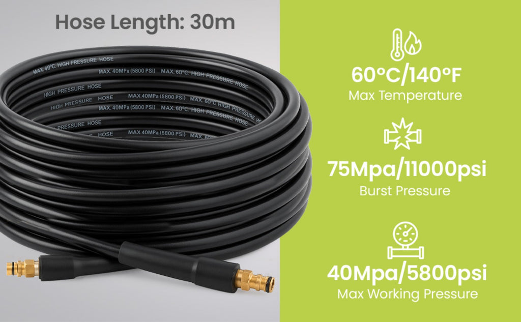 Cordless Pressure Washer with 30M, Drain Cleaning Hose Kit 30M 5800PSI - product gallery image 8