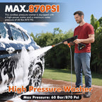 Cordless Pressure Washer with Rechargeable, 5m, 3000PSI 1500W Batteries 5m Hose Portable - product gallery image 2