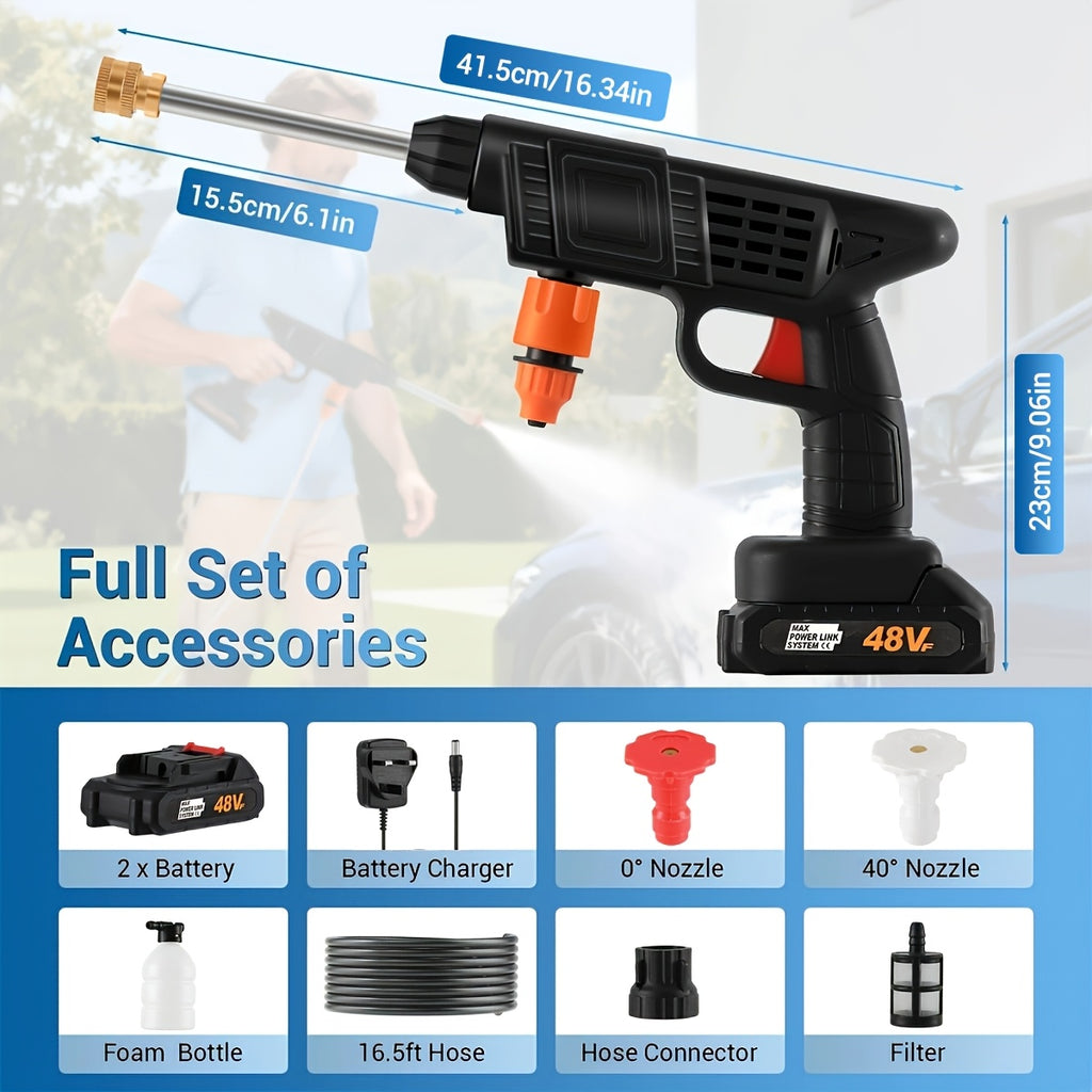 Cordless Pressure Washer with Rechargeable, 5m, 3000PSI 1500W Batteries 5m Hose Portable - product gallery image 3