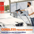 Cordless Pressure Washer with Rechargeable, 5m, 3000PSI 1500W Batteries 5m Hose Portable - product gallery image 8