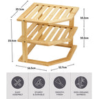 Corner Shelf with Easy Assembly, Bamboo, 3-Tier Bamboo Organiser Cupboard Countertop - product gallery image 10