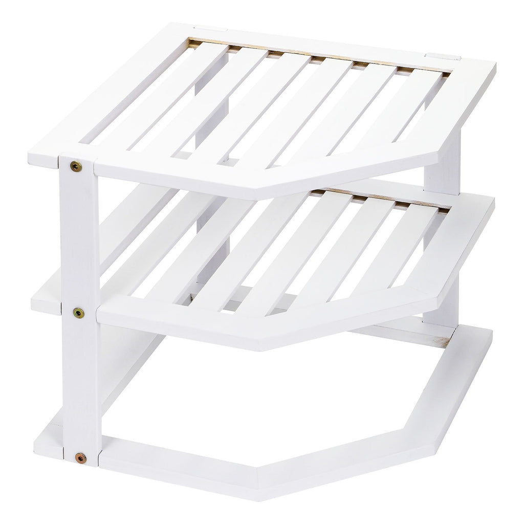 Corner Shelf with Easy Assembly, Bamboo, 3-Tier Bamboo Organiser Cupboard Countertop - product gallery image 19