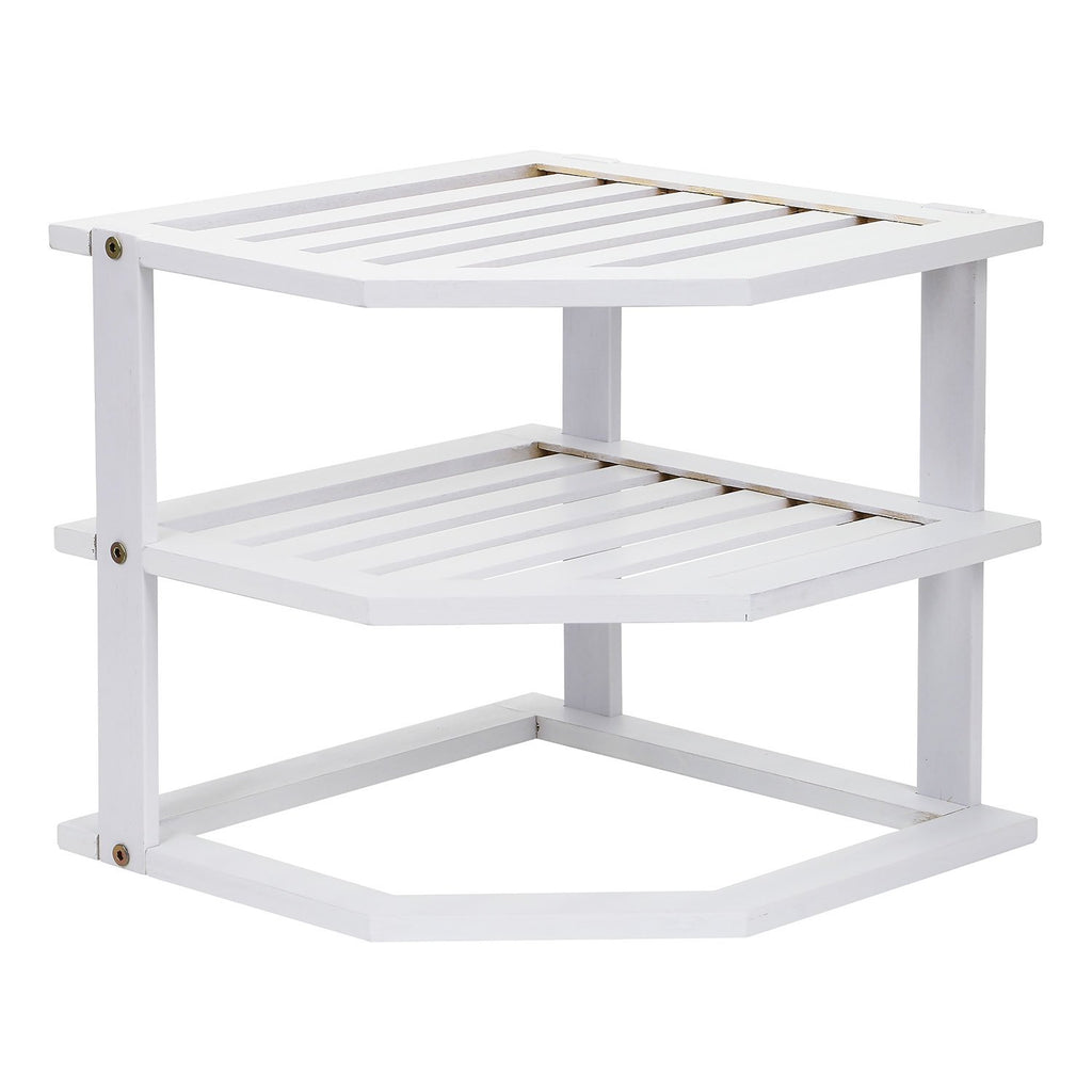 Corner Shelf with Easy Assembly, Bamboo, 3-Tier Bamboo Organiser Cupboard Countertop - product gallery image 20
