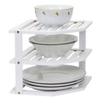 Corner Shelf with Easy Assembly, Bamboo, 3-Tier Bamboo Organiser Cupboard Countertop - product gallery image 22