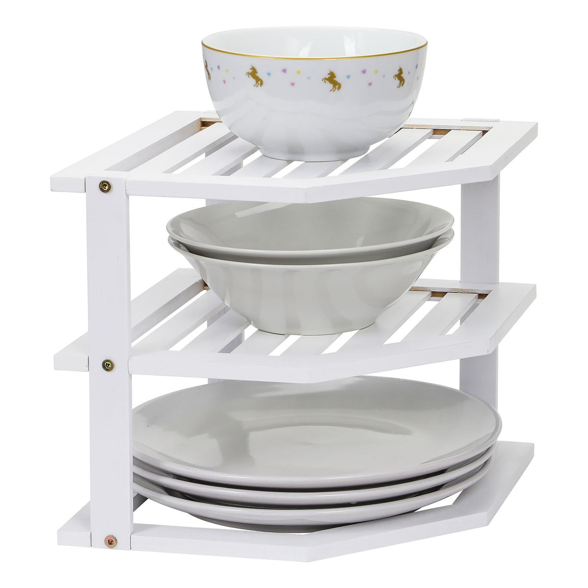 Corner Shelf with Easy Assembly, Bamboo, 3-Tier Bamboo Organiser Cupboard Countertop - product gallery image 22