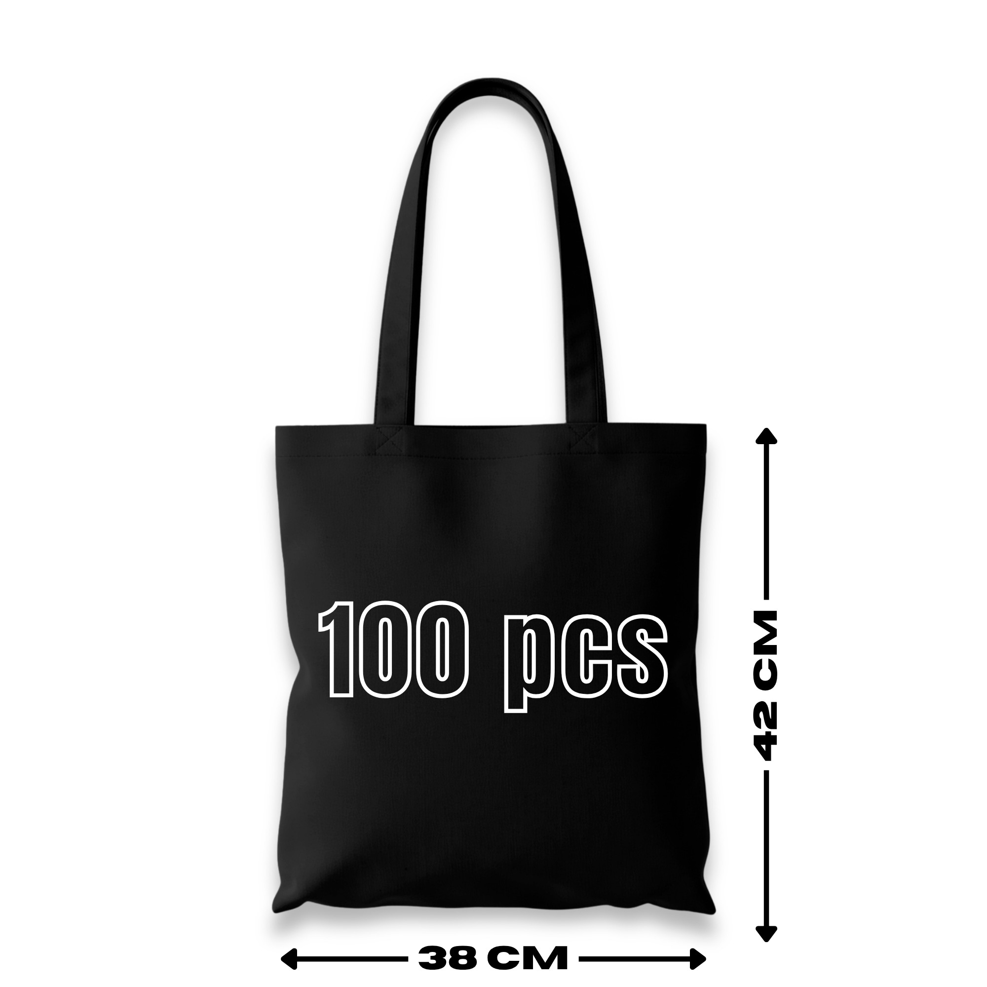 Cotton Tote Bag Multipack with Bags Bulk Canvas, Plain Reusable Shopping - Black, 100 option