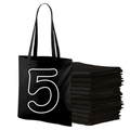Cotton Tote Bag Multipack with Bags Bulk Canvas, Plain Reusable Shopping - Black, 5 option