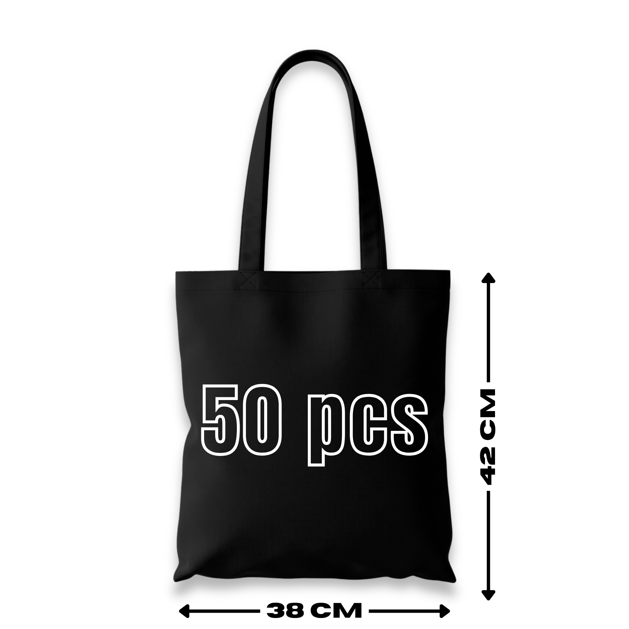 Cotton Tote Bag Multipack with Bags Bulk Canvas, Plain Reusable Shopping - Black, 50 option