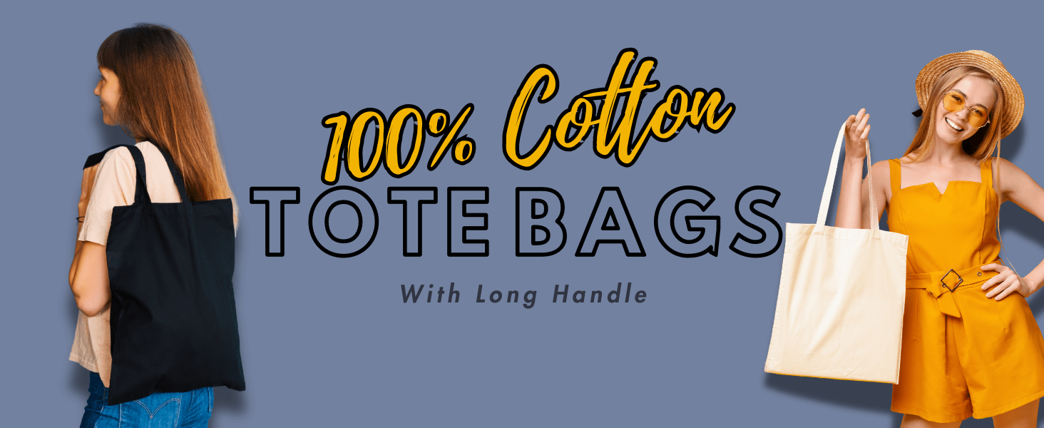 Cotton Tote Bag Multipack with Bags Bulk Canvas, Plain Reusable Shopping - product gallery image 12