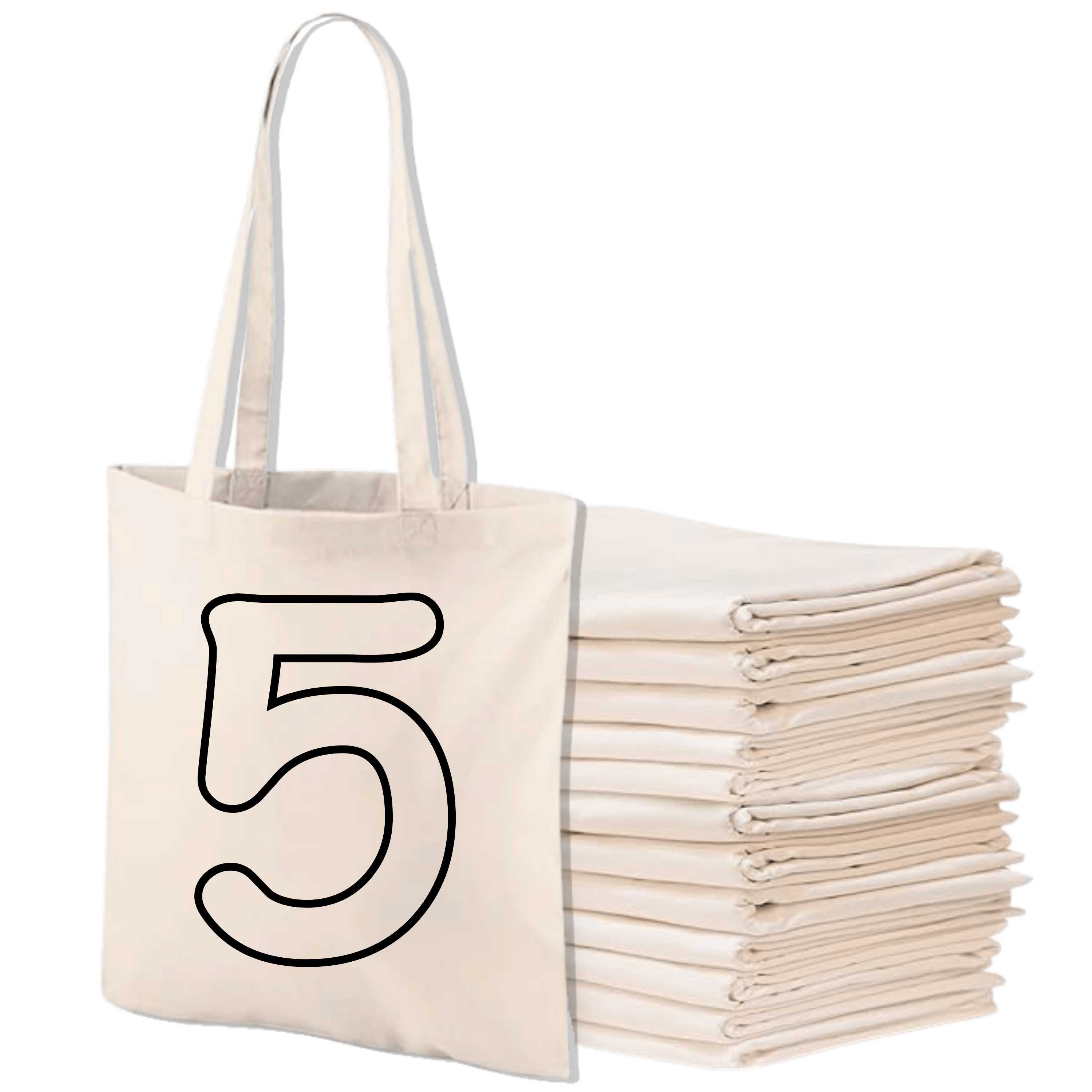Cotton Tote Bag Multipack with Bags Bulk Canvas, Plain Reusable Shopping - Natural, 5 option