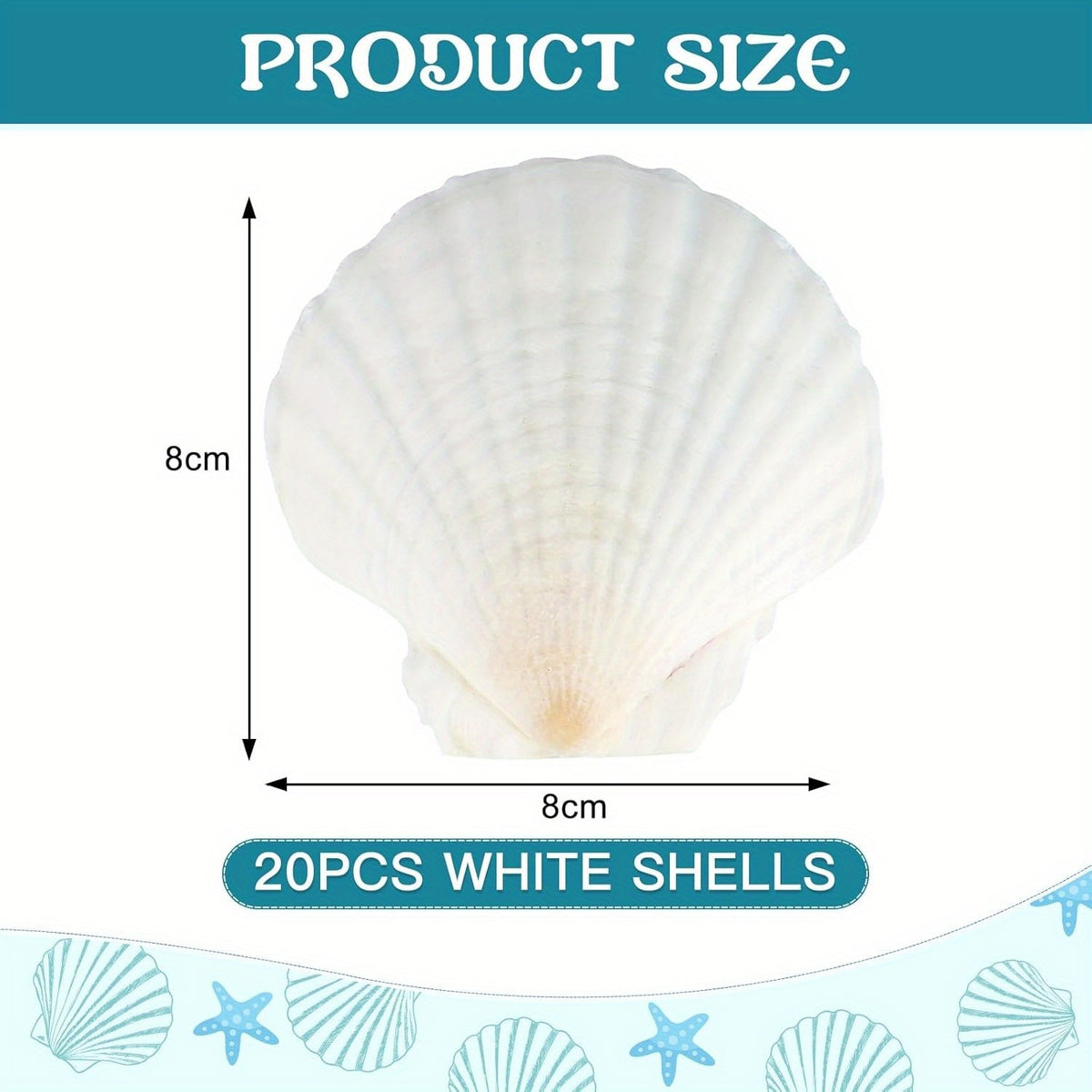 Craft Shells & Decoration with 8cm, Plastic, 20pcs - product gallery image 3