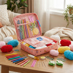 Crochet Kit with 59pcs, Beginners 59-Piece Complete Ergonomic Hooks