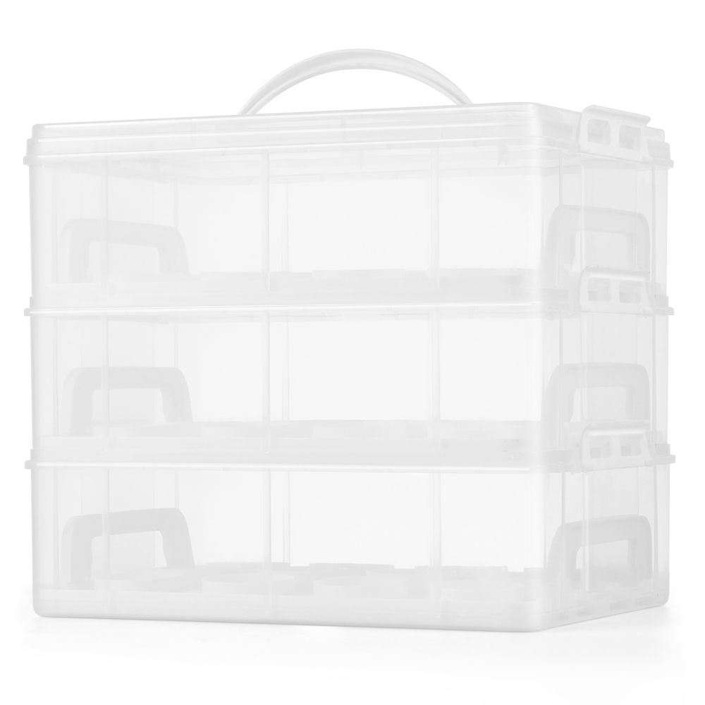 Cupcake Carrier with 3 Tier Stackable Box Holds Cupcakes Muffin - product gallery image 7