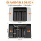 Cutlery Organiser with Waterproof, 43 Cm, 5 Cm, Wood, Cutlery Tray-Black - Cutlery Tray-Black option
