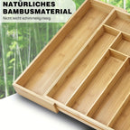 Cutlery Organiser with Waterproof, 43 Cm, 5 Cm, Wood, Cutlery Tray-Black - product gallery image 4