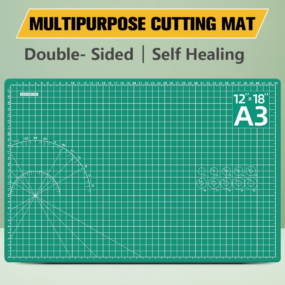 Cutting Mat with Wood, Size: 45.72x30.48 cm, A3 Self-Healing Double-Sided 45x30cm Heavy