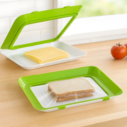 Stretch-Fit Food Storage Containers Reusable Preservation Trays for Fridge Organization – Perfect for Vegetables, Fruits, and Meats – Space-Saving Stackable Design