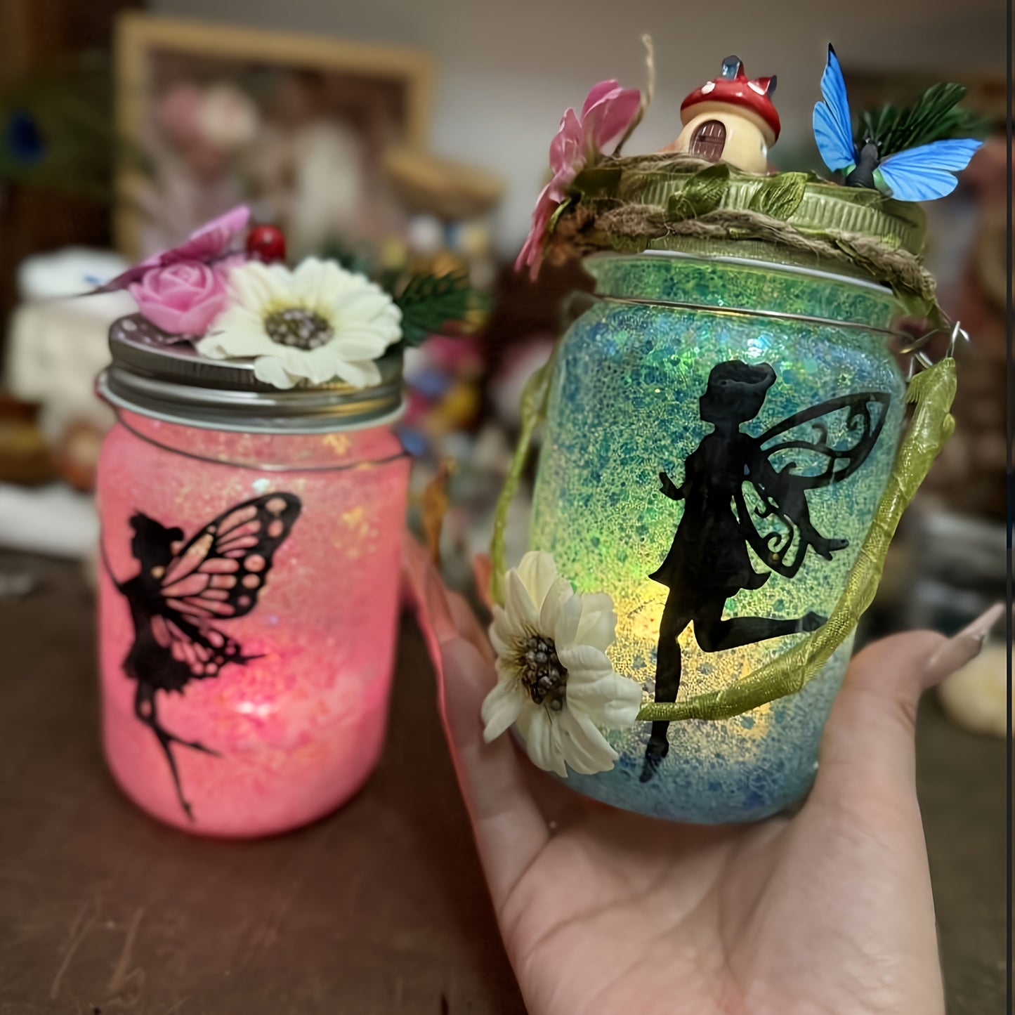Creative DIY Fairy Lantern Craft Kit, Remote Control Mason Jar Fairy Light, Handmade Art Crafts for Girls, Parent-Child DIY Activity Set, Ideal Gift for Birthday, Party, Halloween And Christmas, Ages 6+