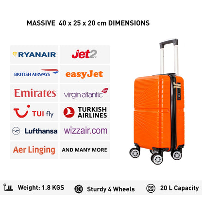 1611 RYANAIR UNDERSEAT CABIN TROLLEY CASE 40 X 25 X 20 CM DETACHABLE WHEELS