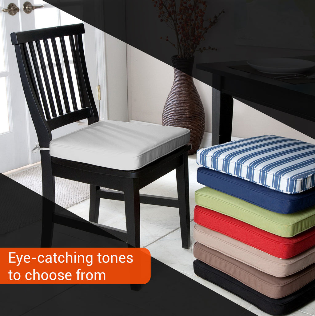40 x 40cm Chair Seat Cushion with Ties and Zip Cover
