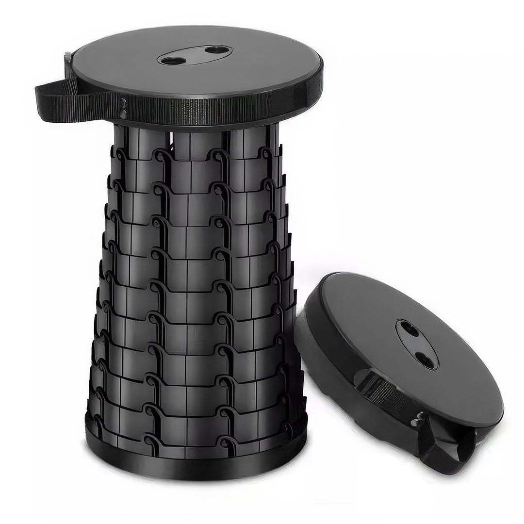 Portable Folding Stool with Adjustable Height for Camping and Travel (Random Colours)