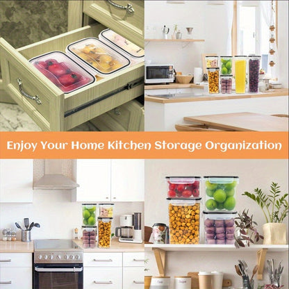 48/46/12/60/84pcs Air-tight Crisper with Lid, Label And Marker, Plastic Kitchen Pantry Storage Container for Sugar, Flour And Baking Supplies, Kitchen Supplies, to Keep Food Fresh And Organized, (24/23/6/30/42Jars +24/23/6/30/42LIDS), Packaging Box