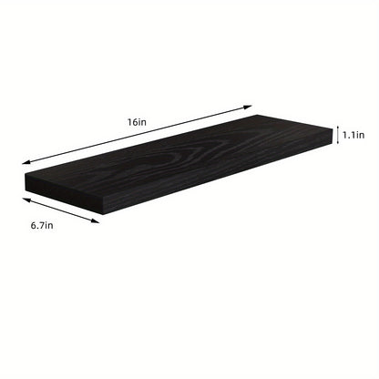 Set of 3 Wall-Mounted Floating Shelves Made of Rustic Wood, Suitable for The Living Room, Bedroom, Or Kitchen