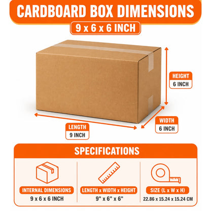 Cardboard Boxes 9x6x6 Inch Single Wall 25 Pack Small Packing Boxes for Shipping Mailing Storage Moving E-commerce UK
