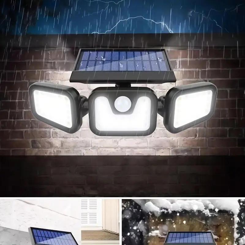 74LED Outdoor Wall Light, IP44 Waterproof, 3-Mode LED Motion Sensor Security Light, Outdoor Solar Light for Christmas, Halloween, Garage, Garden, Camping, Pathway, Yard, Porch.