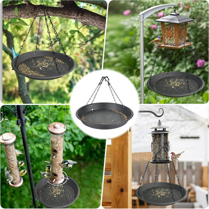 Bird Seed Catcher Tray, No Mess Hanging Bird Feeder Tray Platform Attachment to Catch Seed for Garden, Plastic, 1 Pack