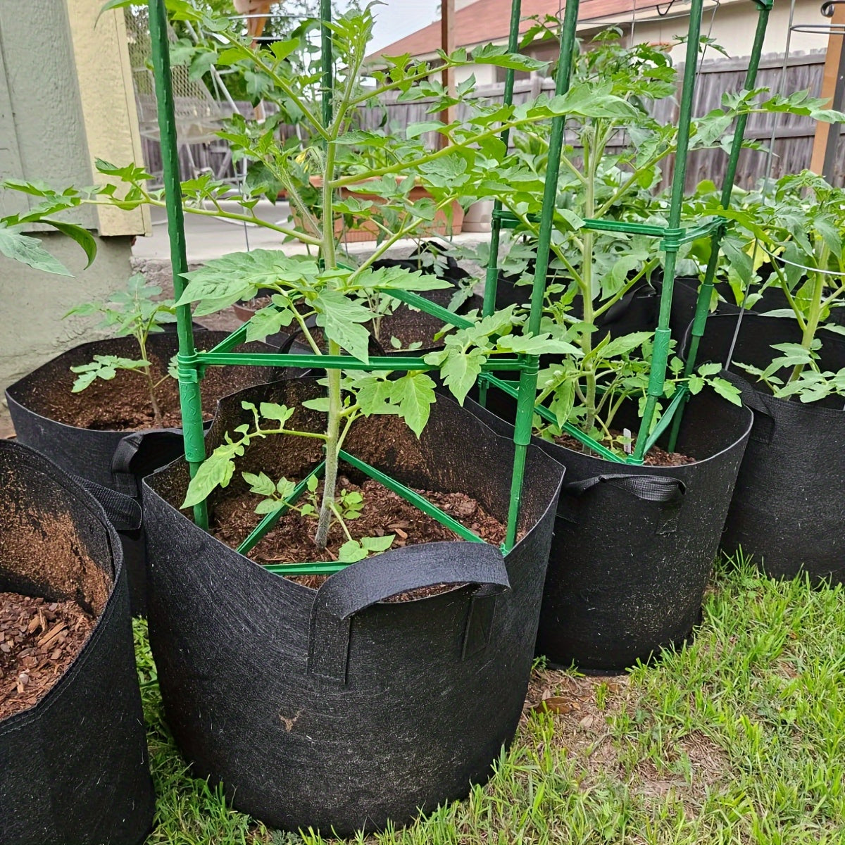 [For Indoor/Outdoor] 3pcs Large Capacity Box-Style Tomato Planting Bags, Designed in a Gardening Style, Heavy-Duty Non-Woven Fabric Plant Pots of 18.93 L, Equipped with Handles, Suitable for Indoor And Outdoor Use