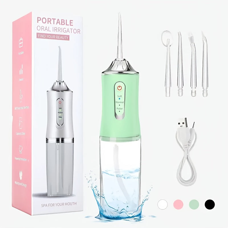 New High-Pressure Tooth Flusher + 4 Nozzles Free | Post-Dinner Savior, Ortho Braces Companion | 3 Modes, 360° Rotation, USB Charging | Perfect Family Gift