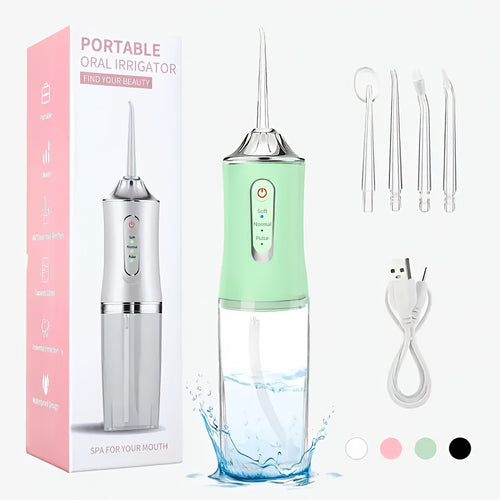 New High-Pressure Tooth Flusher + 4 Nozzles Free | Post-Dinner Savior, Ortho Braces Companion | 3 Modes, 360° Rotation, USB Charging | Perfect Family Gift