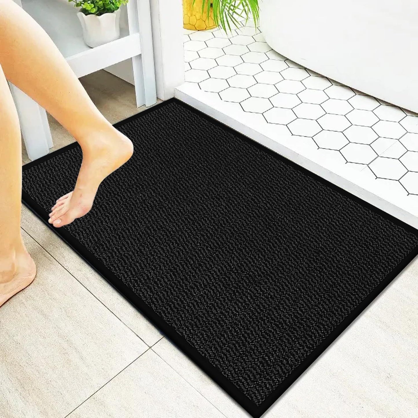 1pc Sunny Indoor & Outdoor Rug – Heavy-Duty Non-Slip Rubber Backed Doormat, Hallway Runner & Large Area Rug, Washable Dirt-Trapper Floor Mat for Entrance, Patio, Garden, Kitchen & Home Flooring