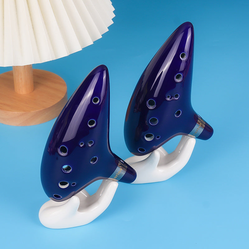12-Hole Alto C Ceramic Ocarina - Beginner's Music Instrument, Easy-to-Learn Design with Clear Sound - Finish & Comfortable Grip - Perfect First Instrument for Learning Music, Holiday Gift